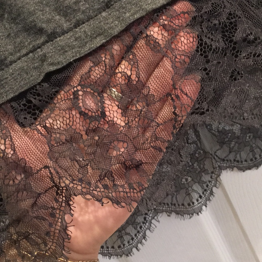 Grey and lace high low shirt!! - Picture 2 of 4